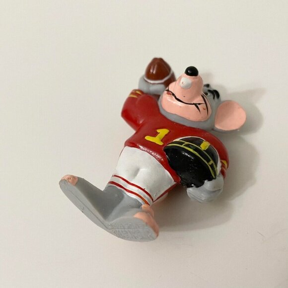 Vtg 1986 Chuck E Cheese PVC Mini Figure Football Player Pizza Time - Picture 9 of 16